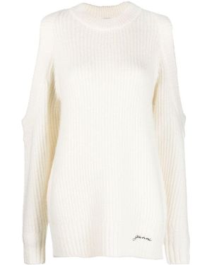 Ganni Slim Fit Logo T-Shirt - White