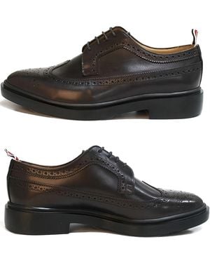 Thom Browne Brogue Lace-Up Pull-Tab Shoes - Black