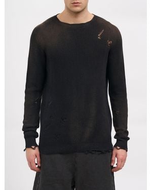 MD75 Crew Neck Cotton Sweater - Black