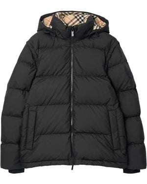 Burberry Detachable Sleeve Bideford Puffer Jacket - Black