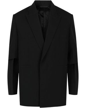Givenchy Overlapped Lapel Oversized Blazer - Black