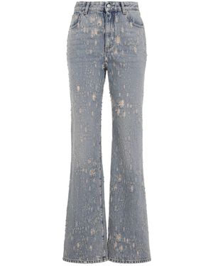 McQueen Distressed Flared Jeans - Gray
