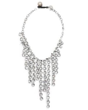 Maria Calderara Diamond Crystal Long Necklace - White