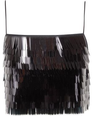 Self-Portrait Sequin Top - Black
