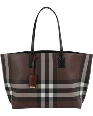 Burberry Medium Check Tote - Black