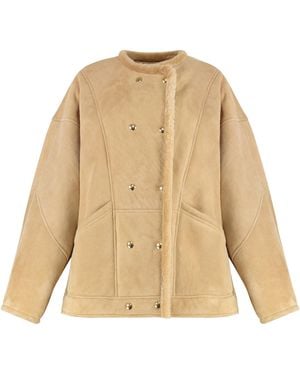 Halfboy Button Sheepskin Jacket - Natural