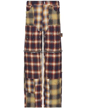 Givenchy Multicolored Plaid Zip-Off Pants