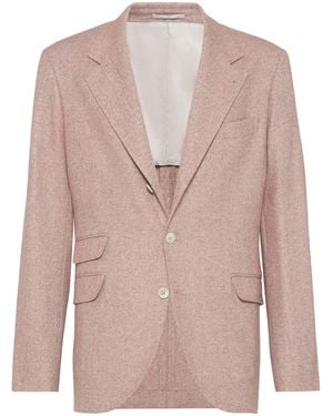 Brunello Cucinelli Orange Wool Blazer - Natural