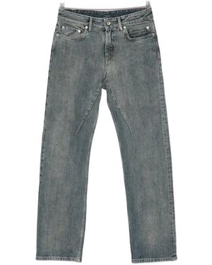 Rick Owens Six-Pocket Cotton Jeans With Button And Zip Closure - Gray