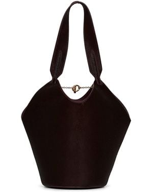 KHAITE Tote Bag Mini Lotus Calf Leather - Black