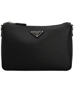 Prada Re-Nylon & Saffiano Crossbody Bag - Black