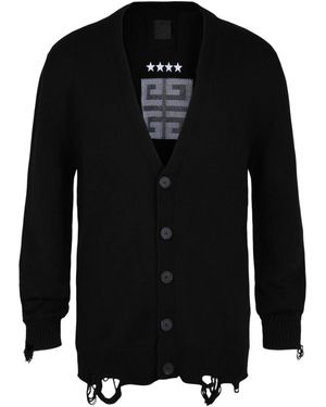 Givenchy Embroidered Star 4G Logo Cardigan - Black