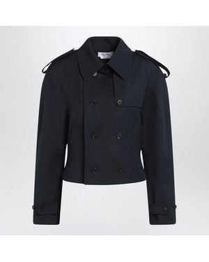 McQueen Midnight Wool Trench Coat - Blue