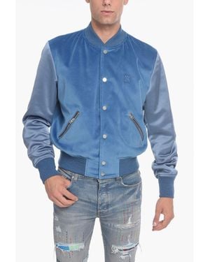 Amiri Velvet Satin Bomber Jacket - Blue
