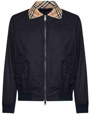 Burberry Jacket Harrington Glenfields Gabardine - Blue