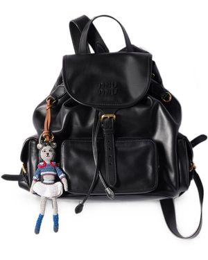 Miu Miu Paneled Buckled Backpack - Black