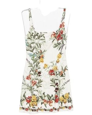 Alice + Olivia Floral Square Neck Dress - White