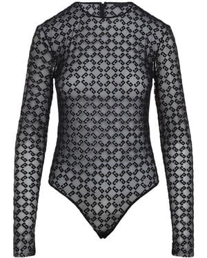 Givenchy Monogram Tulle Bodysuit - Black