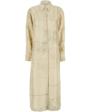 Rohe Dress With Cut-Out Back Silk - Natural