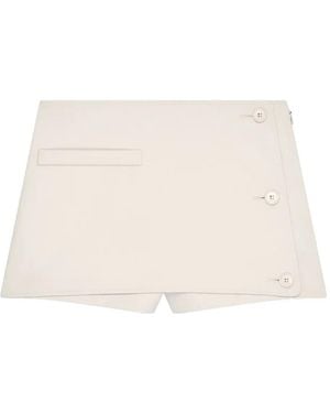 Courreges Mini Shorts With Buttons - Natural