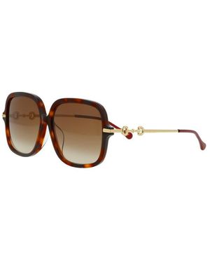 Gucci Sunglasses Square Full Rim, Dark Frame And Gradient Lens Gg0884Sa002 - Brown