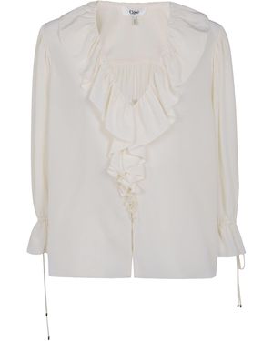 Chloé V Neck Classic Shirt - White