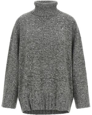 Pinko Crystal Turtleneck Sweater - Gray