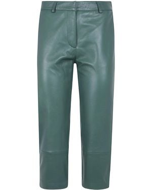 Frankie Shop "Lior" Leather Capri Pants - Green