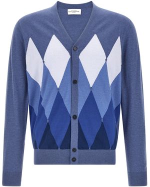 Ballantyne Cardigan Argyle - Blue