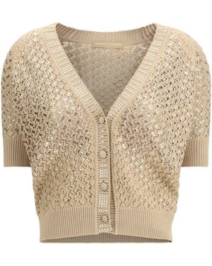 Ermanno Scervino Short-Sleeved Cardigan - Natural