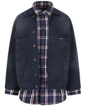 Balenciaga Patched Shirt-Jacket - Blue
