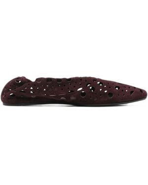 Alaïa Neo Vienne Laser-Cut Ballet Flats - White