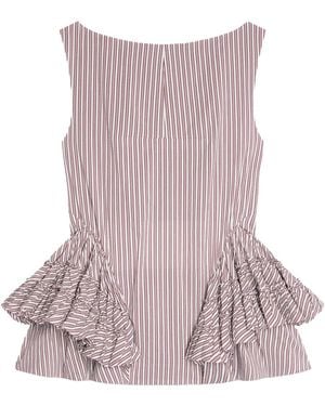 Dries Van Noten Casey Ruffled Peplum Top - Purple