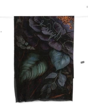 Faliero Sarti No Roses Print Wool Stole - Black
