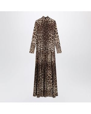 Dolce & Gabbana Long Leopardprint Dress - Brown