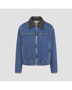 Bottega Veneta Denim Intrecciato Collar Jacket - Blue