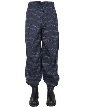 Marcelo Burlon Jogging Pants With Camou Print - Blue