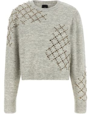 Pinko Rhinestone Sweater - Gray