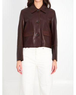 Arma Fem Vintage Leather Jacket - Purple