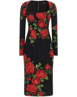 Dolce & Gabbana 'Rose' Longuette Dress - Red