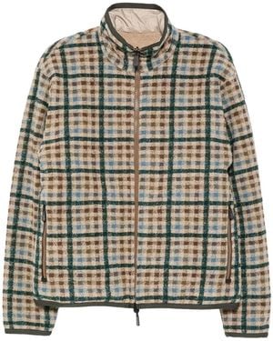 Moncler "Grenoble" Felpa Reversibile Effetto Teddy Con Zip - Multicolor