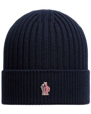 Moncler Virgin Wool Beanie - Blue