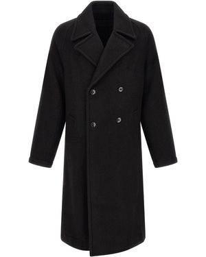 Lemaire Double-Breasted Coat - Black