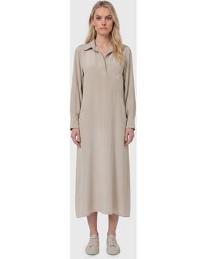 Max Mara Gambero Silk Polo Dress - Natural