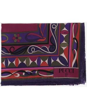 PUCCI Printed Silk Scarf - Purple