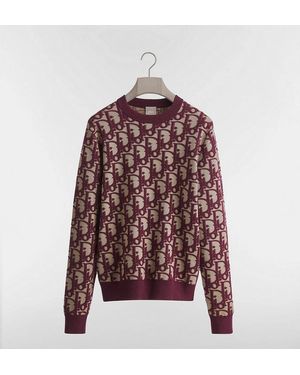 Dior Oblique" Mixed Wool Crewneck Knitwear - Red