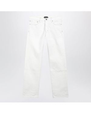 Tom Ford Jeans With Bikereffect Details - White