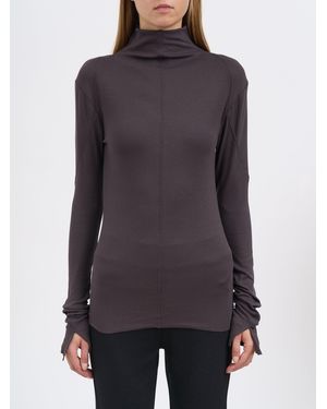 Thom Krom High Neck Viscose Sweater - Gray