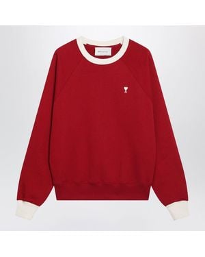 Ami Paris Ami De Coeur Sweatshirt/Ivory - Red