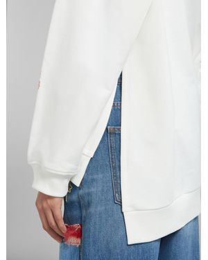 Marni Natural Floral Embroidered Hoodie - White